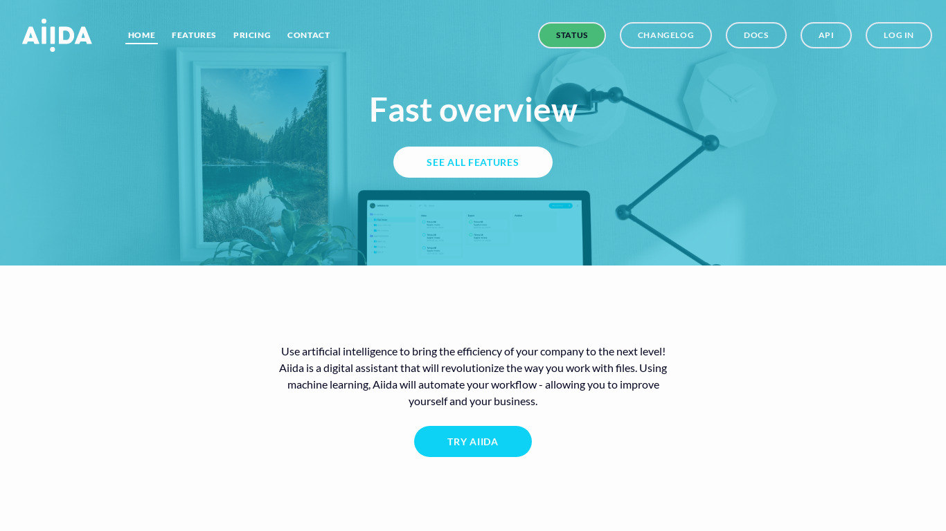 Aiida by Softrobot Landing page