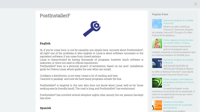 PostInstallerF Landing Page