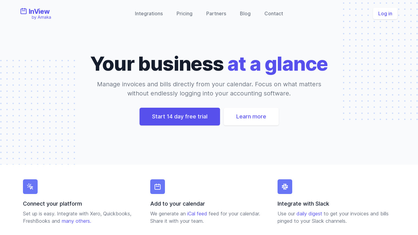 InView Landing page