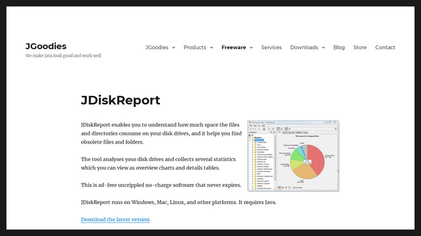 JDiskReport Landing Page