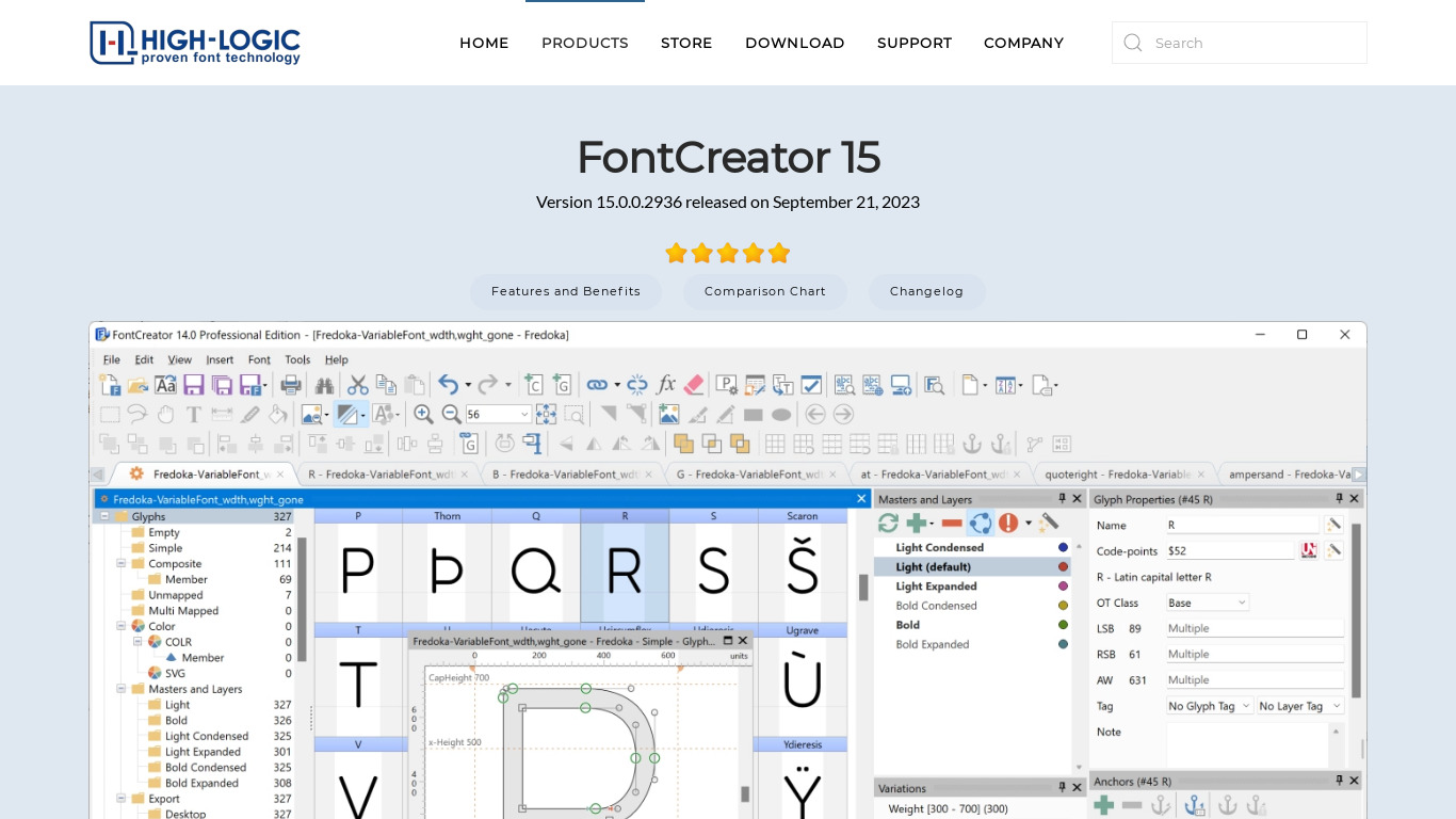 FontCreator Landing page