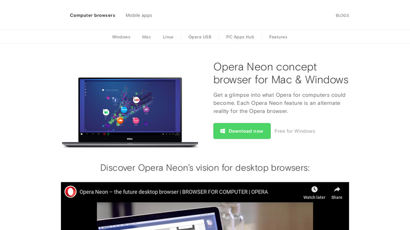 Opera Neon Landing Page