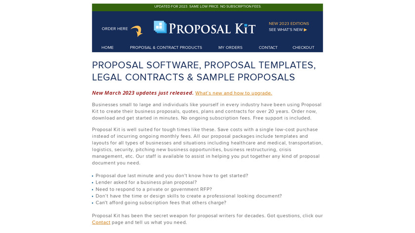Proposal Kit Landing Page
