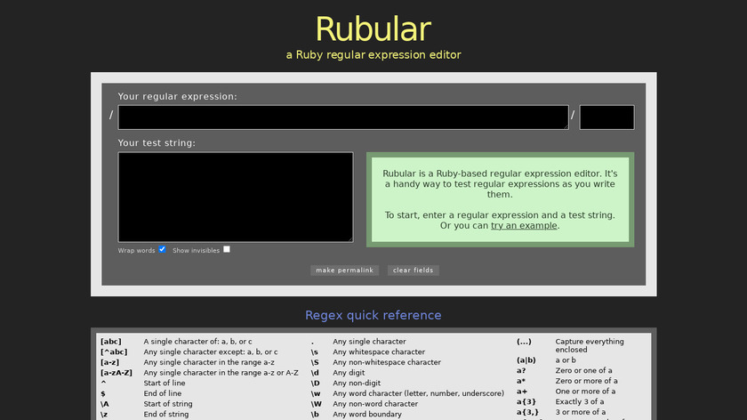 rubular Landing Page