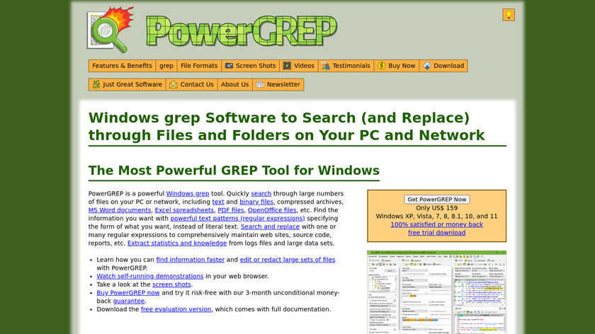PowerGREP Landing Page