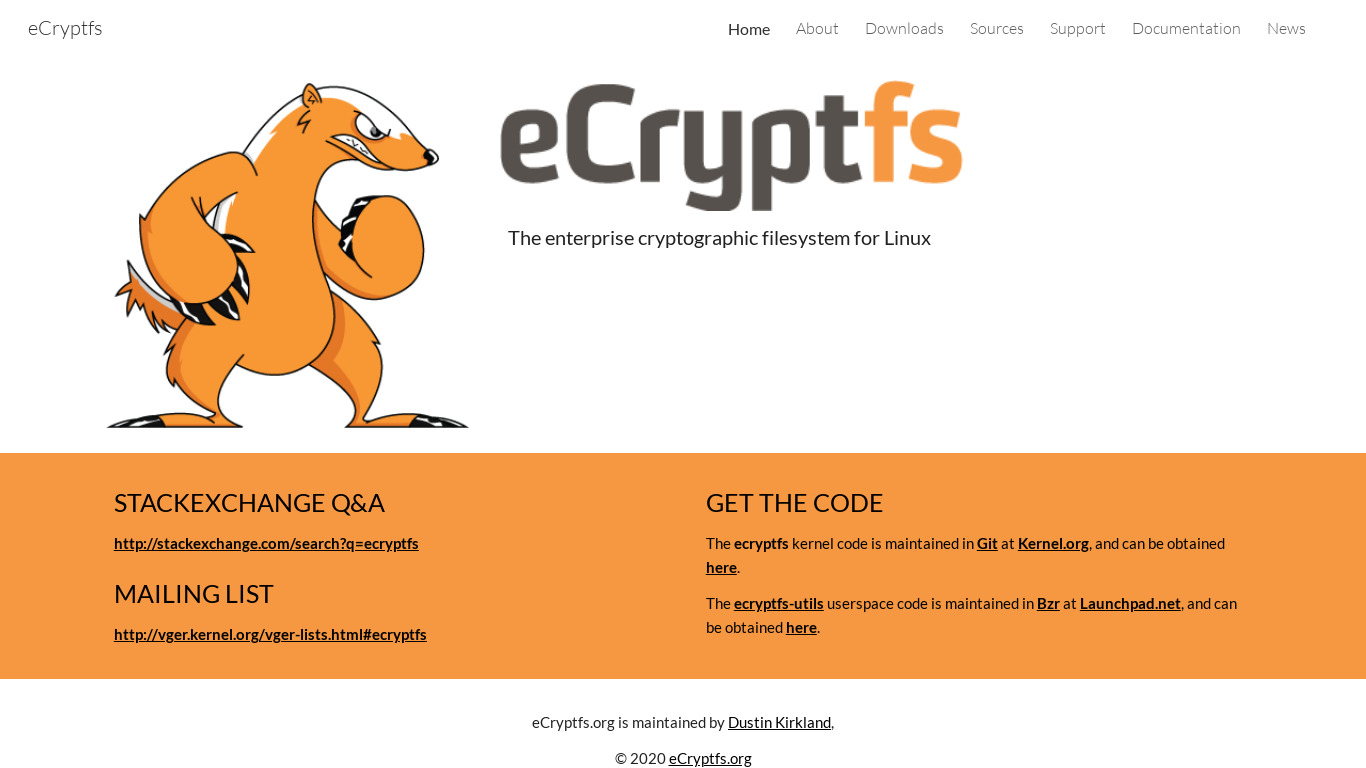 eCryptfs Landing page