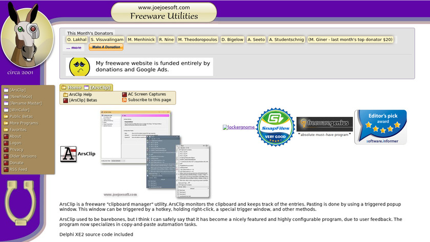 ArsClip Landing Page