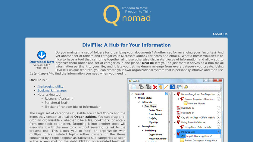 qnomad.com DiviFile Landing Page