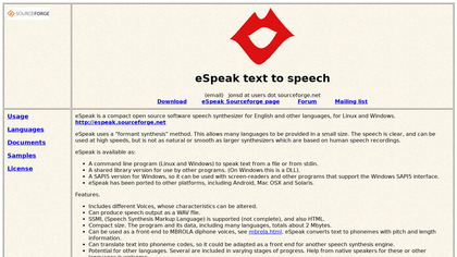 eSpeak screenshot