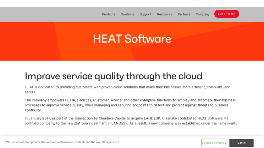 HEAT Software Landing Page