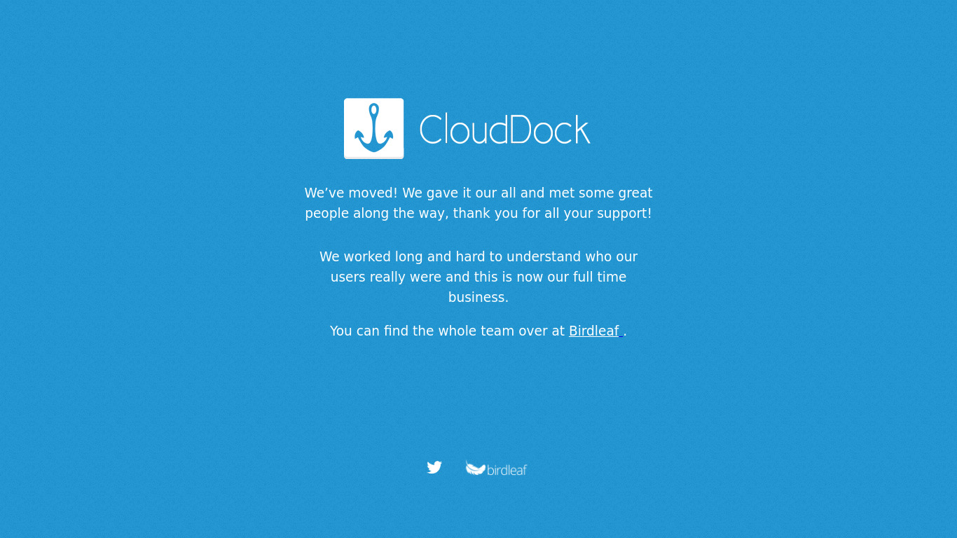 CloudDock Landing page