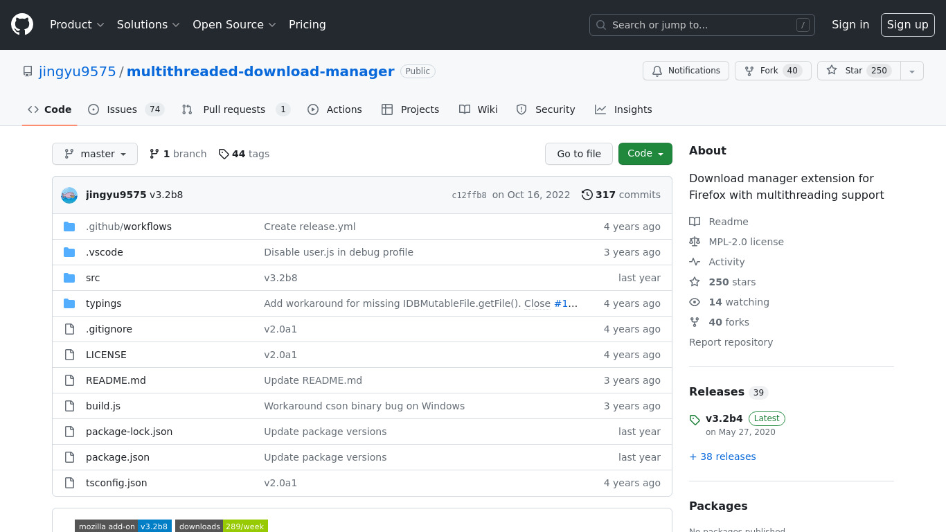 Multithreaded Download Manager Landing page