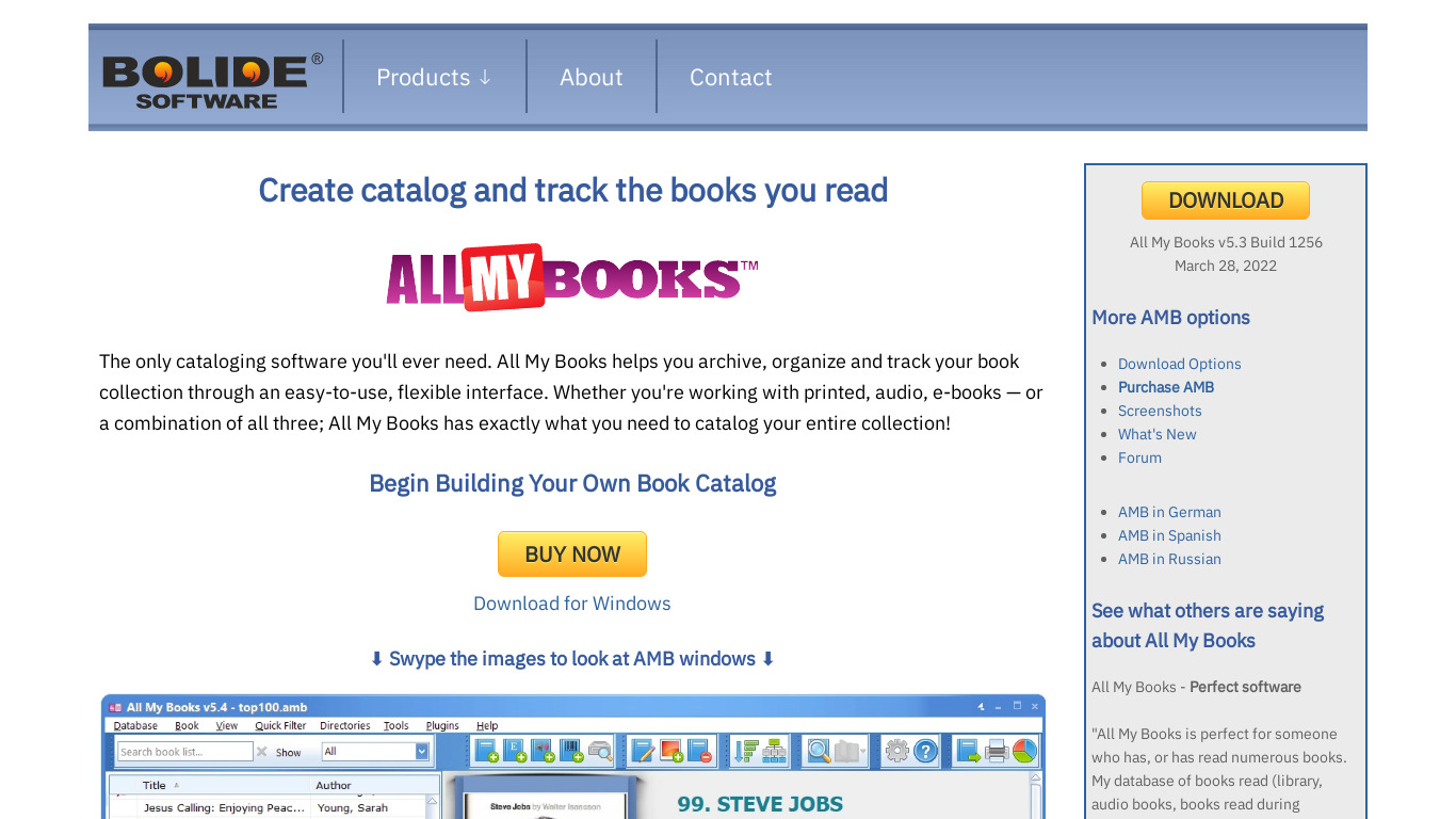 All My Books Landing page