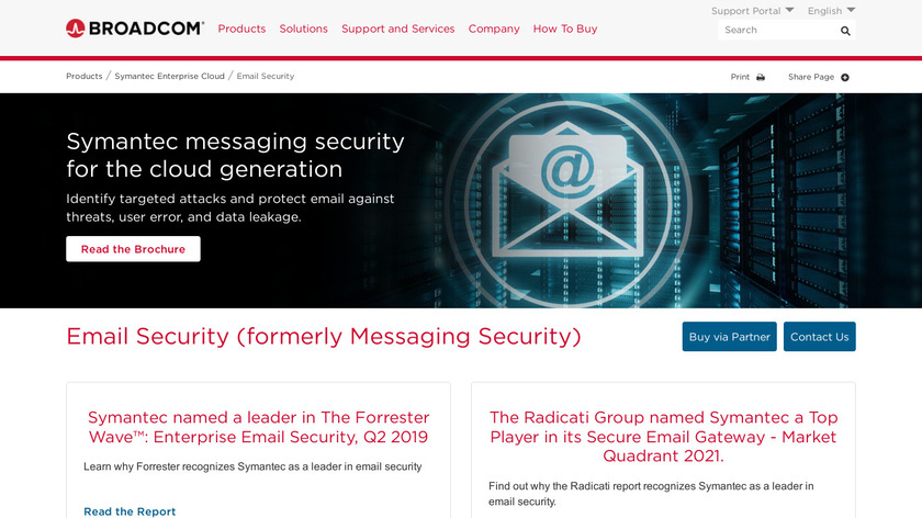 Broadcom Email Security Landing Page