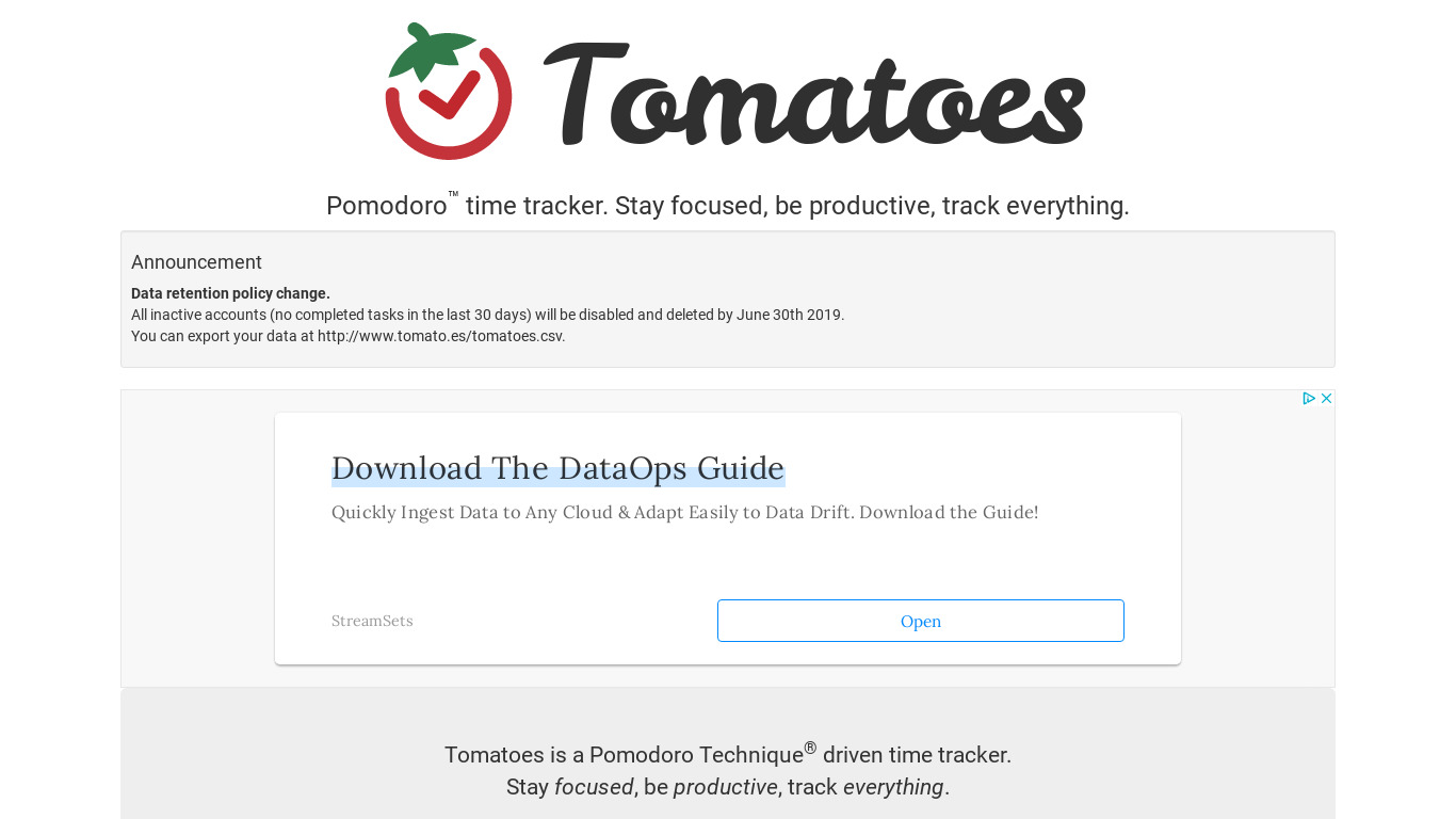 Tomatoes Landing page