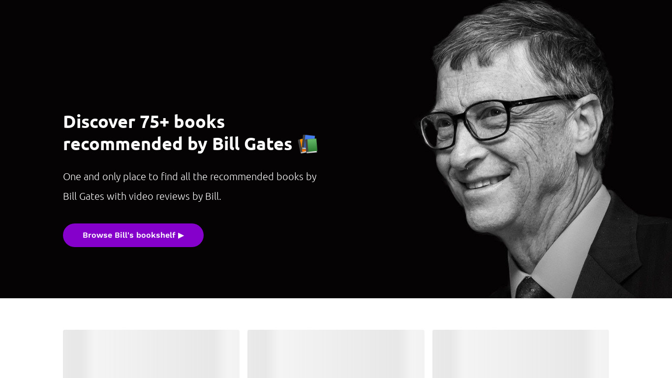 Bill's Bookshelf Landing page