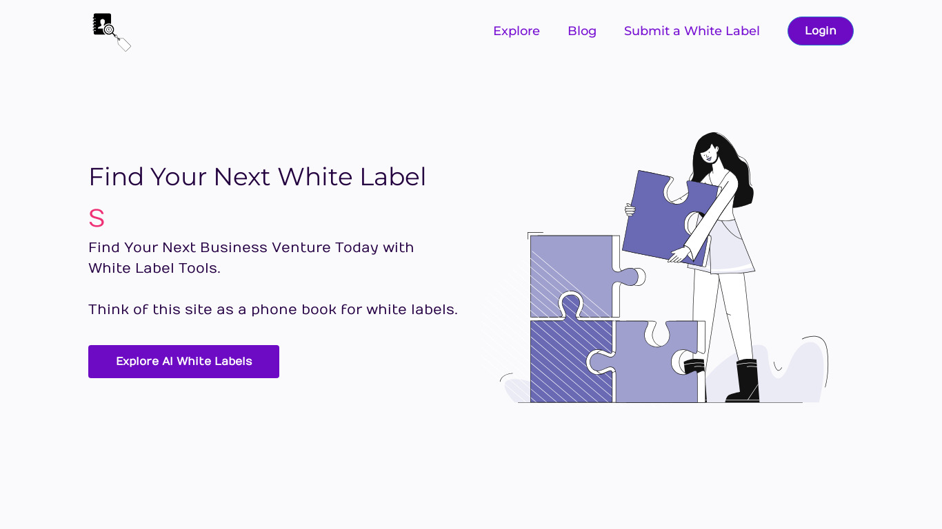 White Label Tools Landing page