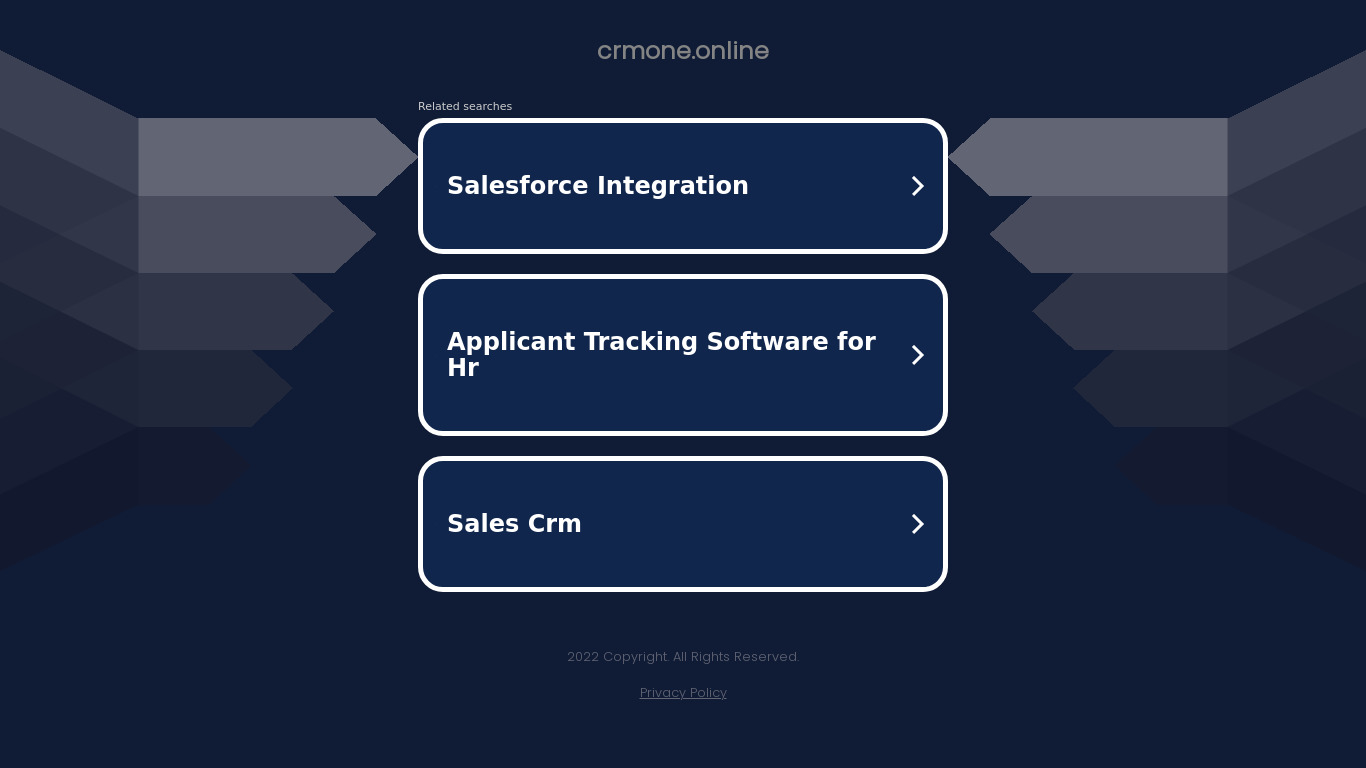 CRM One Landing page