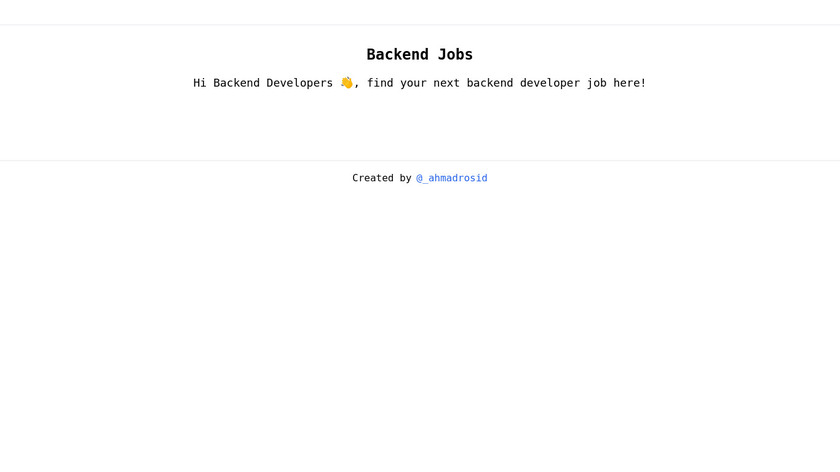 Backendjob Landing Page