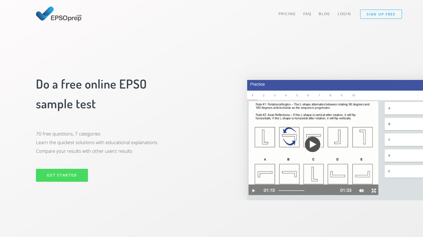 EPSOprep Landing page