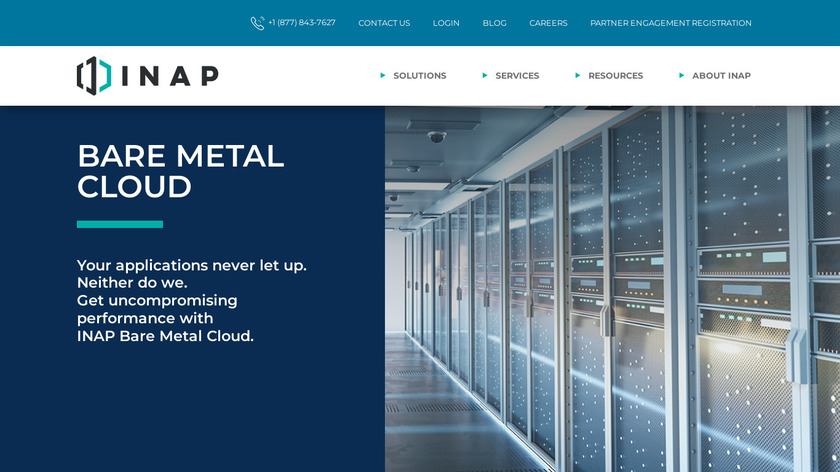 INAP Bare Metal Landing Page