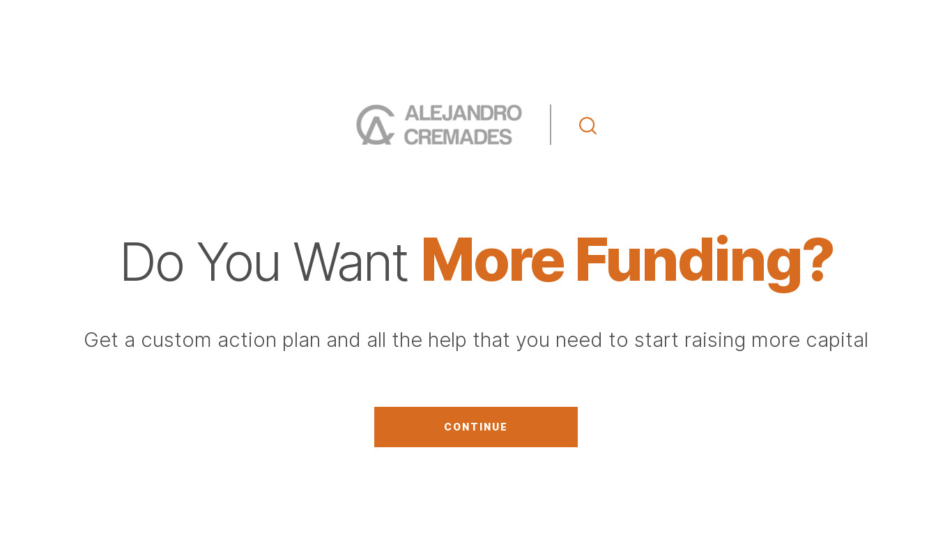The Art Of Startup Fundraising Landing page