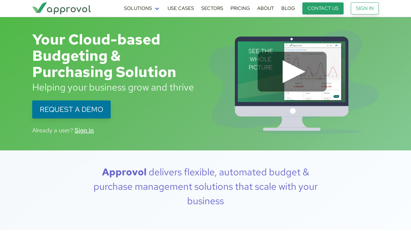 Approvol Landing page