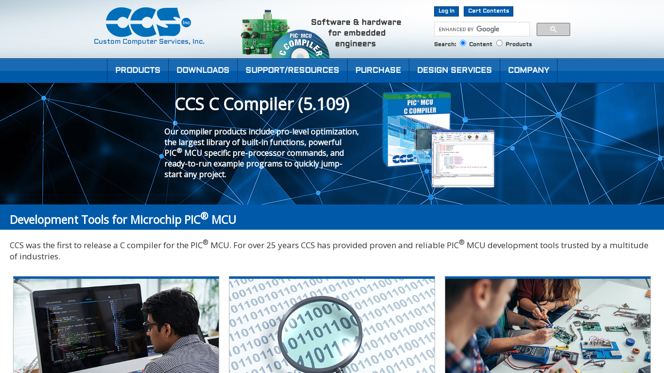 CCS PCW Compiler Landing page