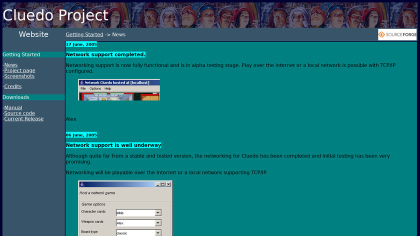 Cluedo Landing Page