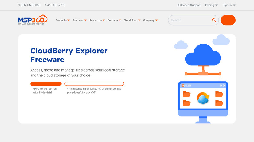 MSP360 Explorer Landing Page