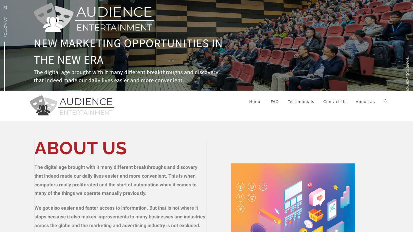 Audience Entertainment Landing page