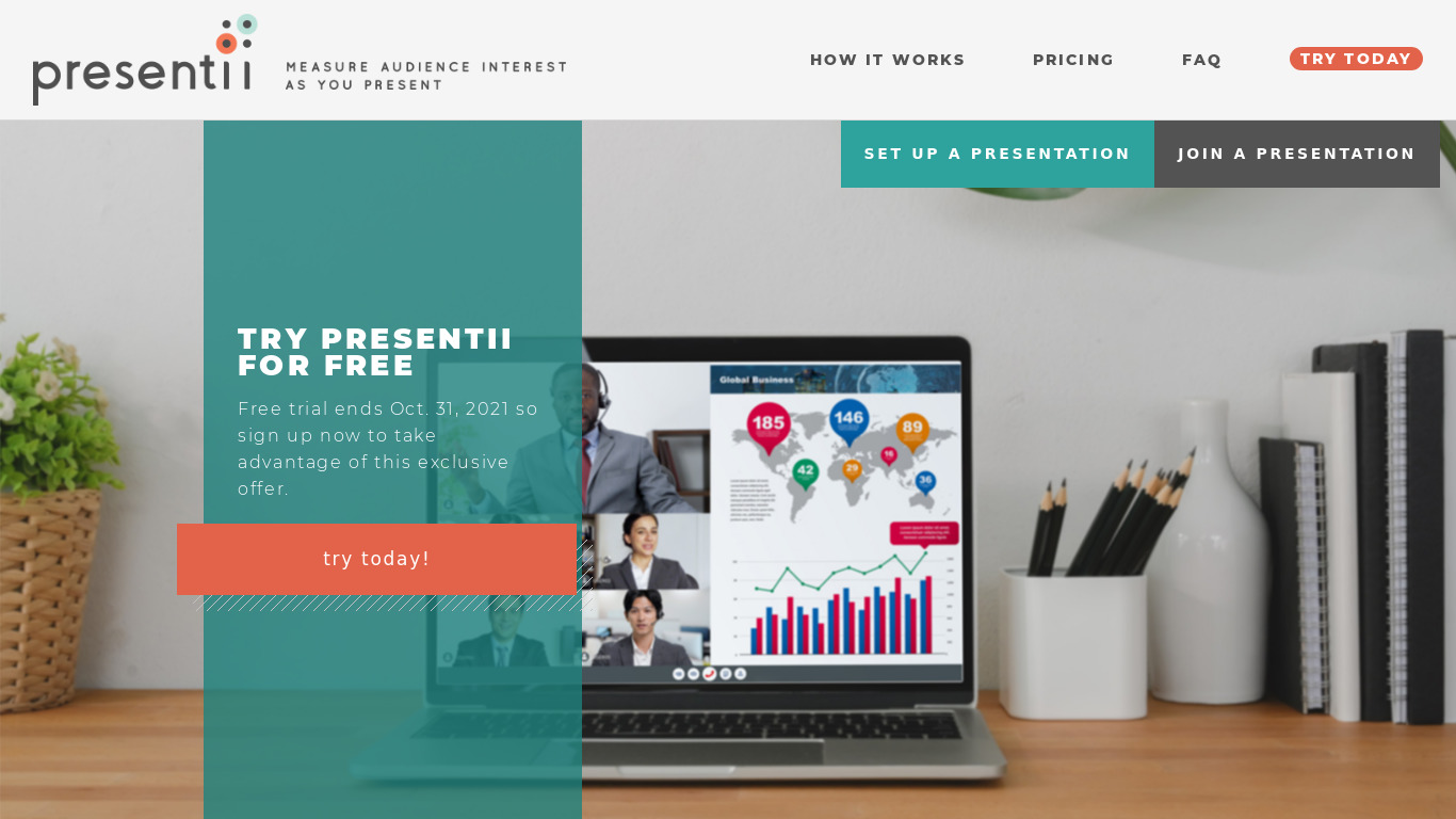 Presentii Landing page