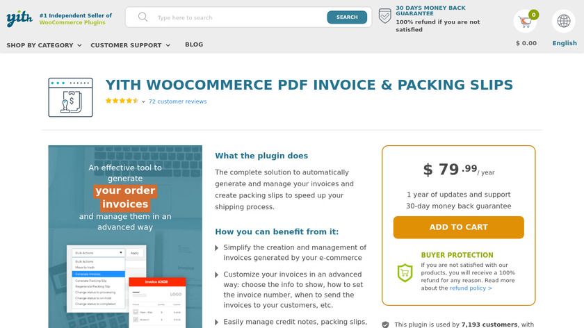 YITH Invoice Landing Page