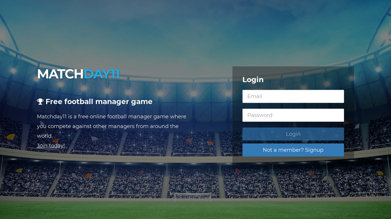 Matchday11 Landing page