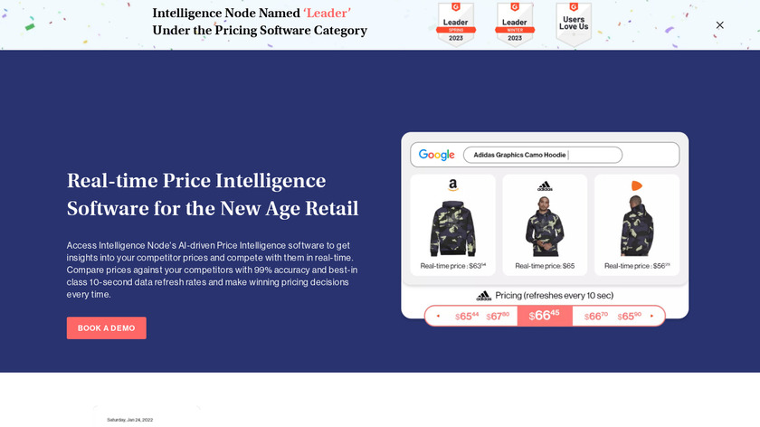 Price Intelligence by Intelligence Node Landing Page
