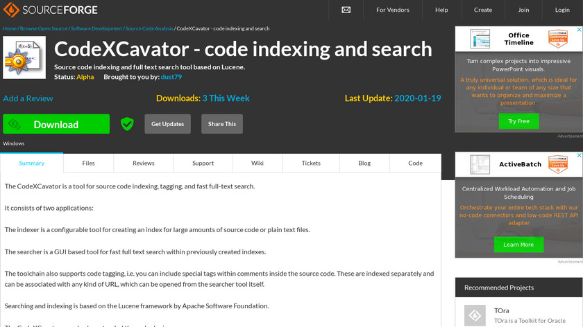 CodeXCavator Landing Page