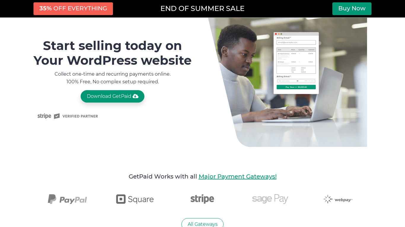 GetPaid Landing page