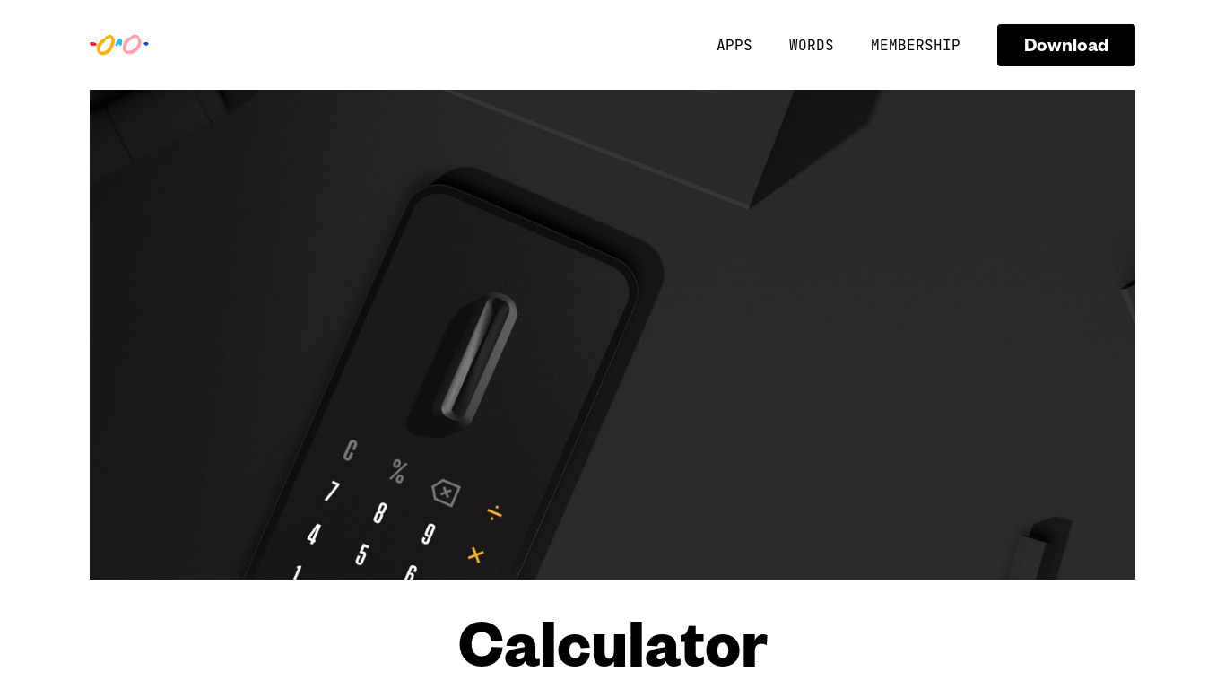 (Not Boring) Calculator Landing page