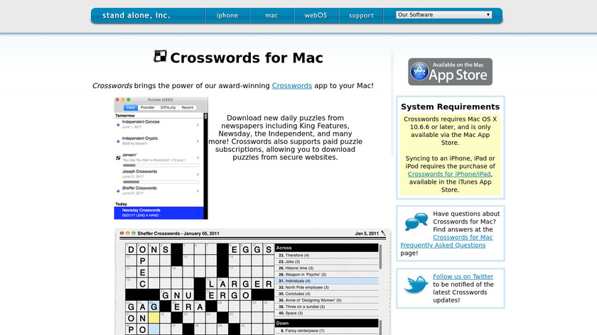 Crosswords Landing Page