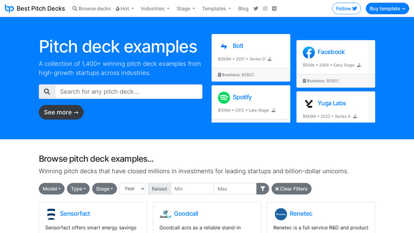 BestPitchDeck.com Landing Page