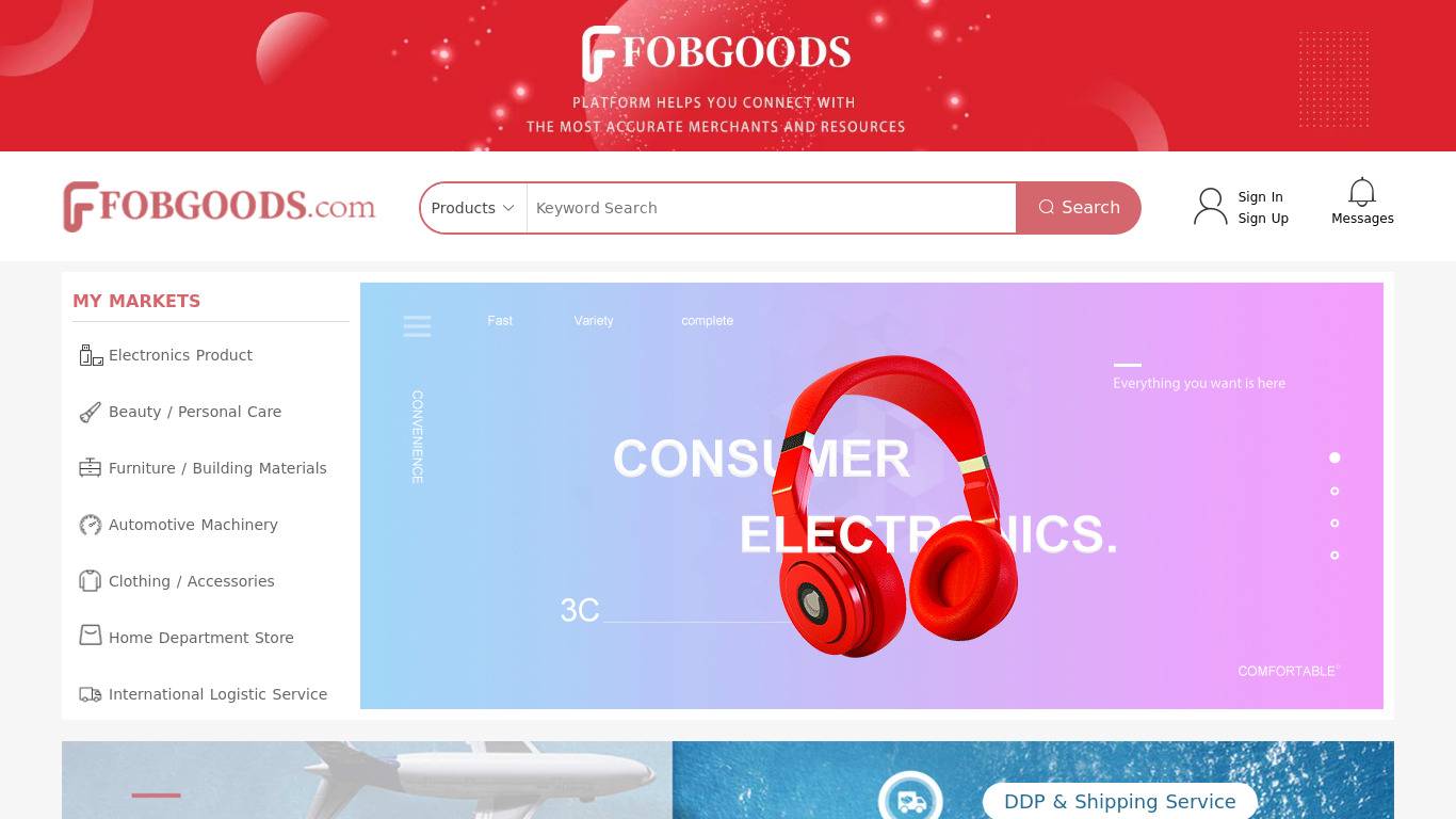 Fobgoods Landing page