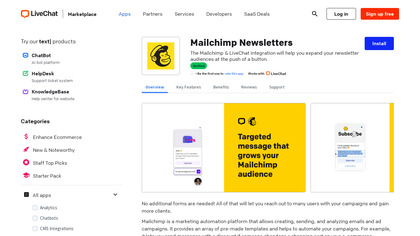 Mailchimp Newsletters widget by LiveChat image