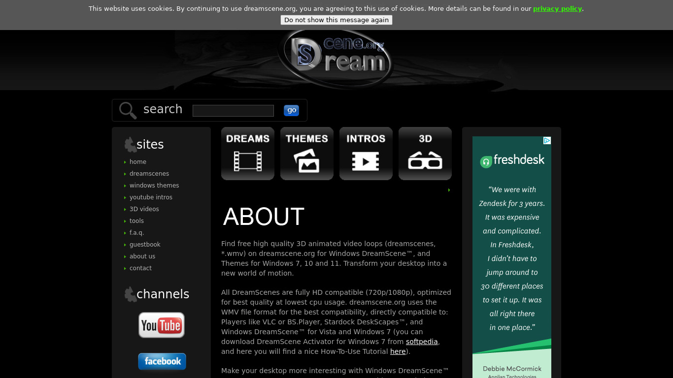 DreamScene Landing page