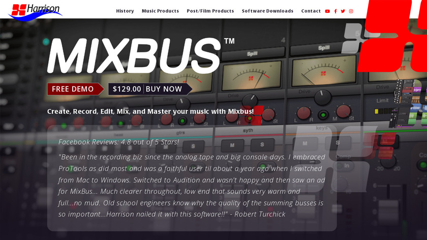 Harrison Consoles Mixbus Landing Page