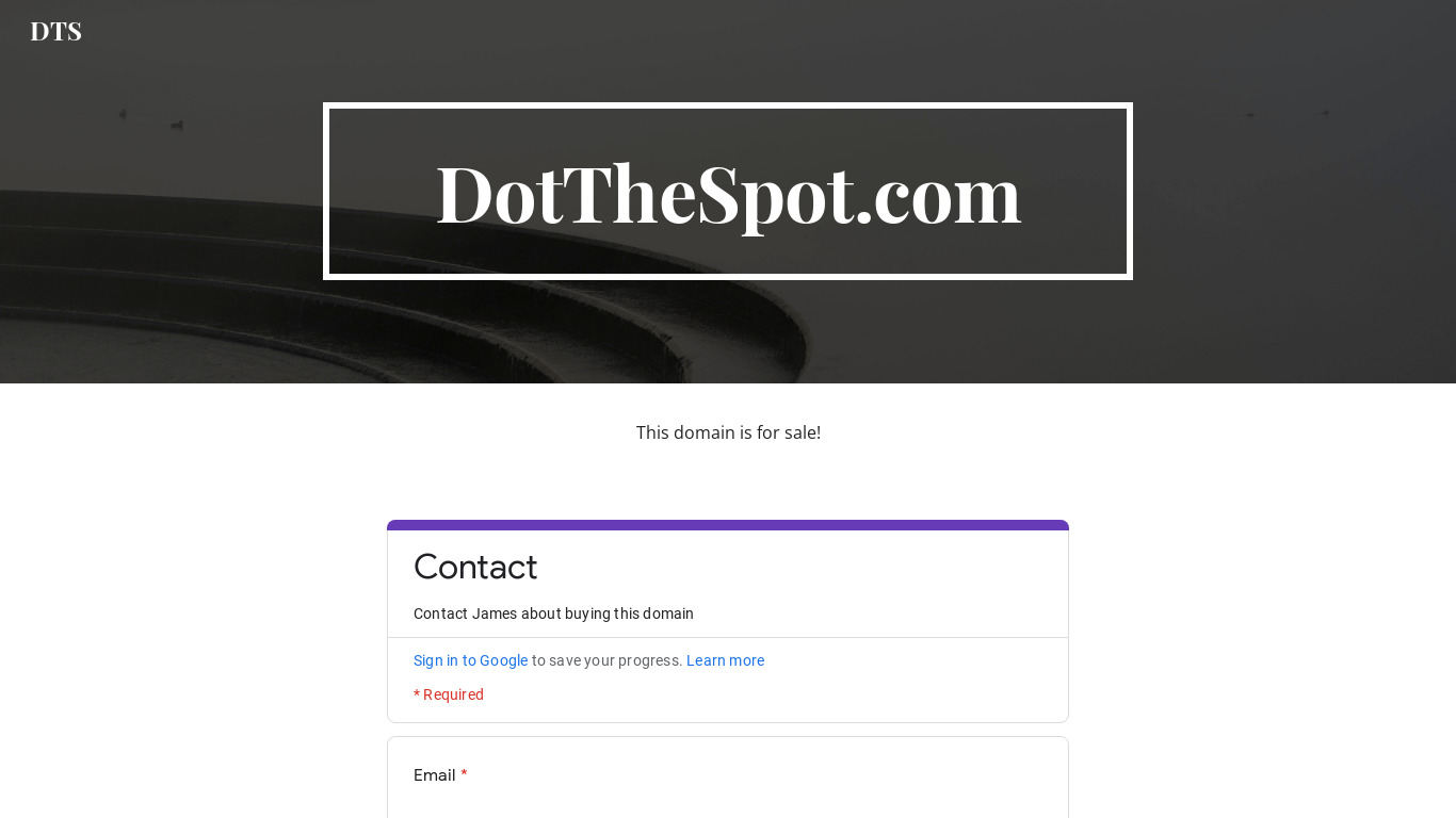 Dot The Spot Landing page