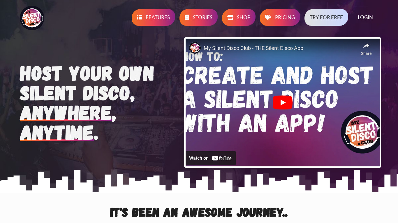 My Silent Disco Club Landing page