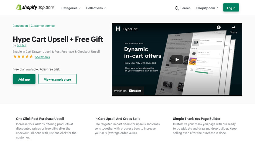 apps.shopify.com HypeCart for Shopify Landing Page