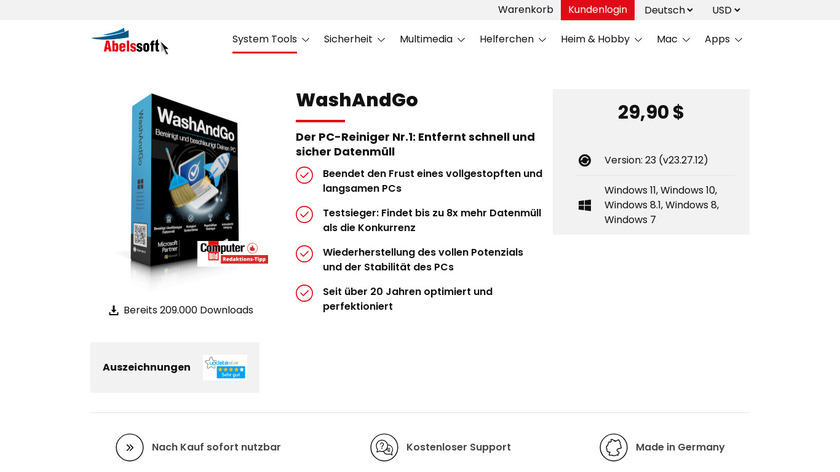 WashAndGo Landing Page