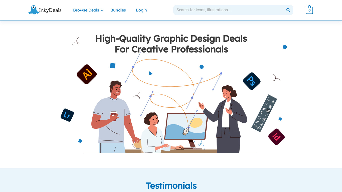 InkyDeals Landing page