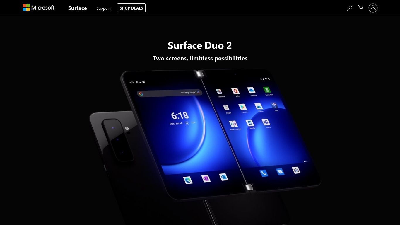 Surface Duo Landing page